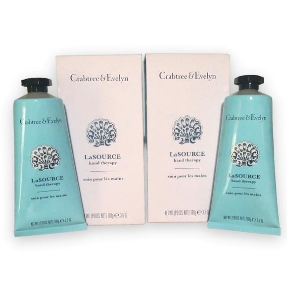 2 Crabtree & Evelyn LaSOURCE Hand Therapy 3.5oz Intensive Conditioning Cream NIB - Picture 1 of 4